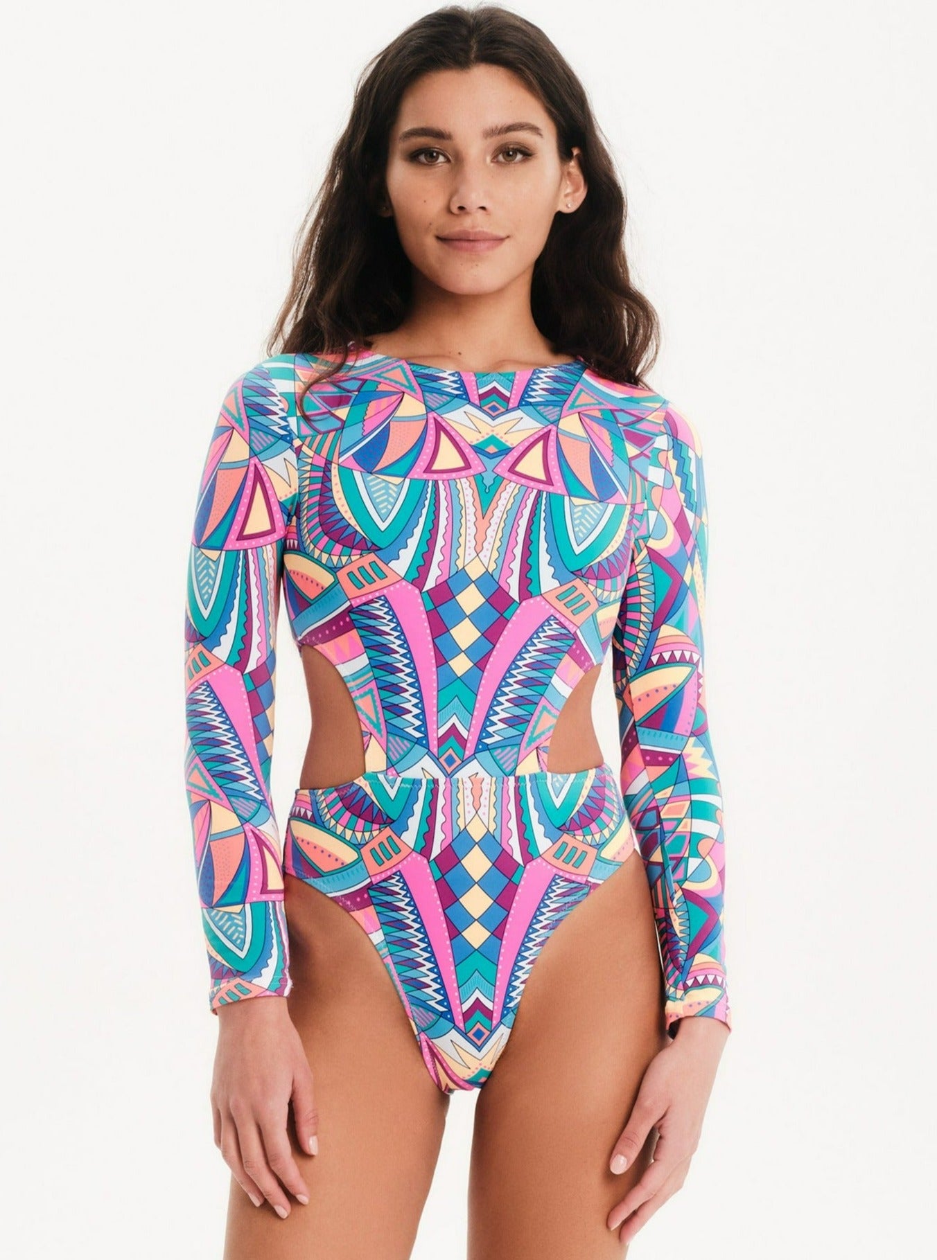 Surf Cut Out One Piece - ACID RAINBOW