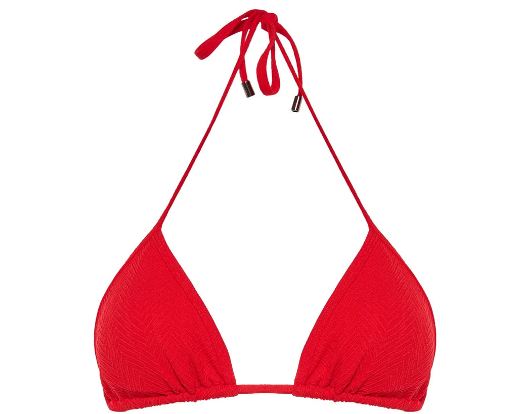 Stripe Bikini Top - SCARLET