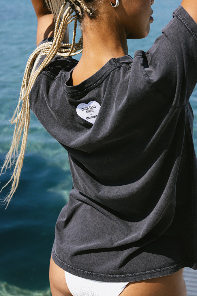 T-shirt dark grey - LOVE CLUB WHITE