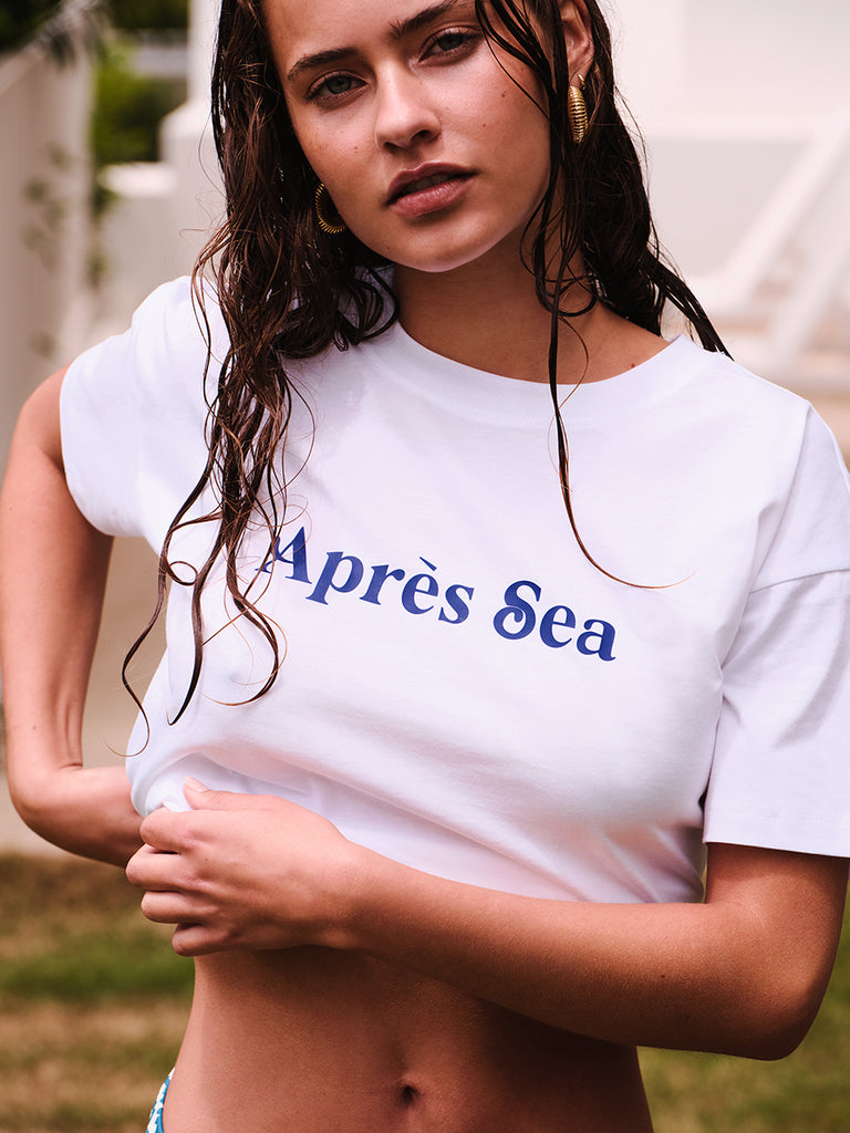 T-shirt crop top white - APRES SEA