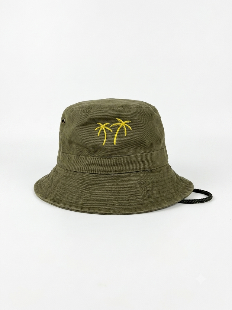 Bucket Hat Khaki Yellow - PALM TREE
