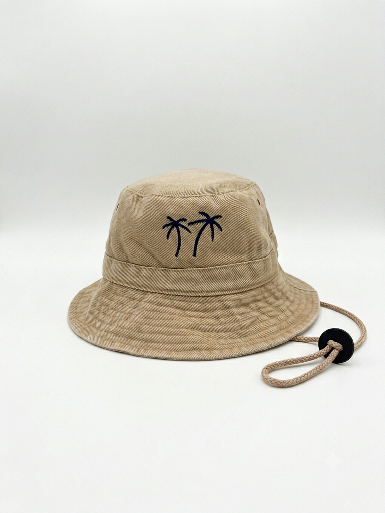 Bucket hat beige blue - PALM TREE