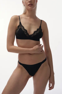 Comfortable lace briefs - WILD ROSE BLACK