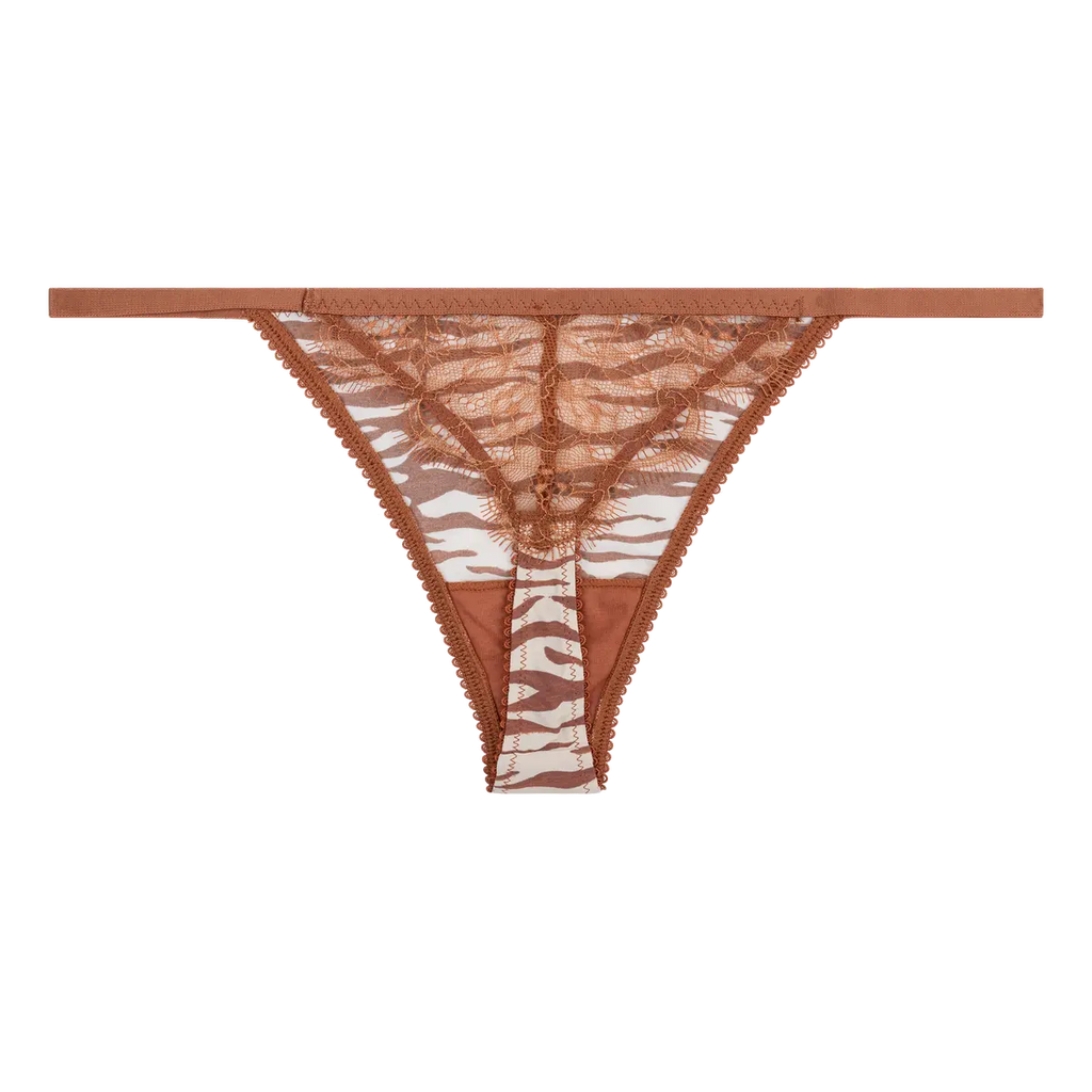 Elegant string briefs - ROOMSERVICE BROWN/WHITE