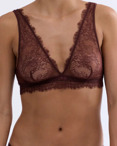 Elegant lace bralette - CHERIE DARK BROWN