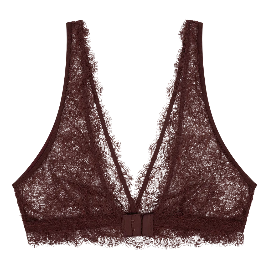 Elegant lace bralette - CHERIE DARK BROWN