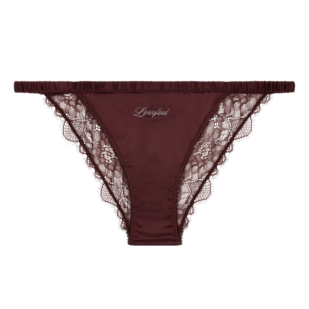 Comfortable lace briefs - WILD ROSE DARK BROWN