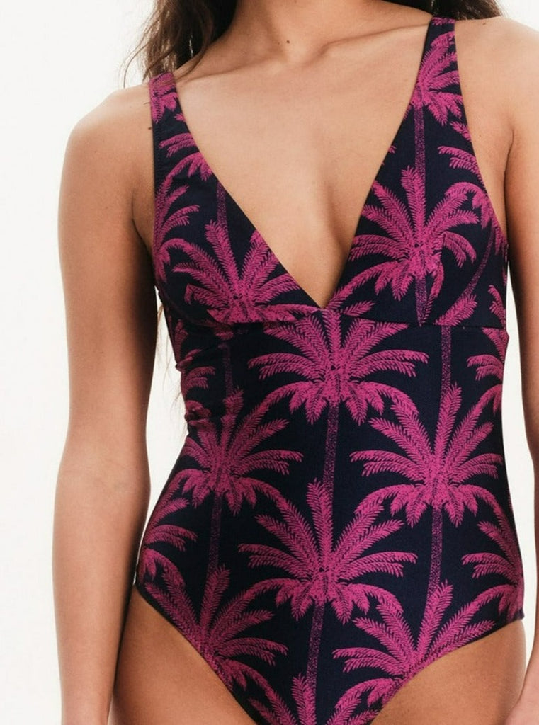 V-Neck One Piece - PALM SPRITZ