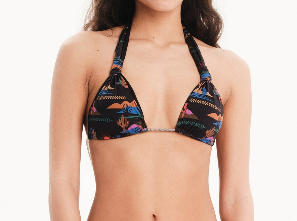 Halterneck Triangle Bikini Top - THORNY