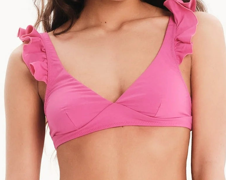 Ruffles Bikini Top - BUBBLE GUM