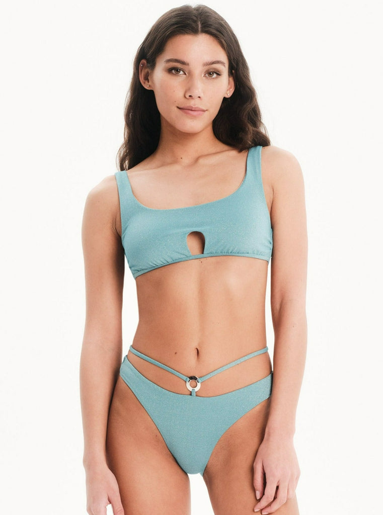 Cut Out Ring Bikini - ICY BLUE