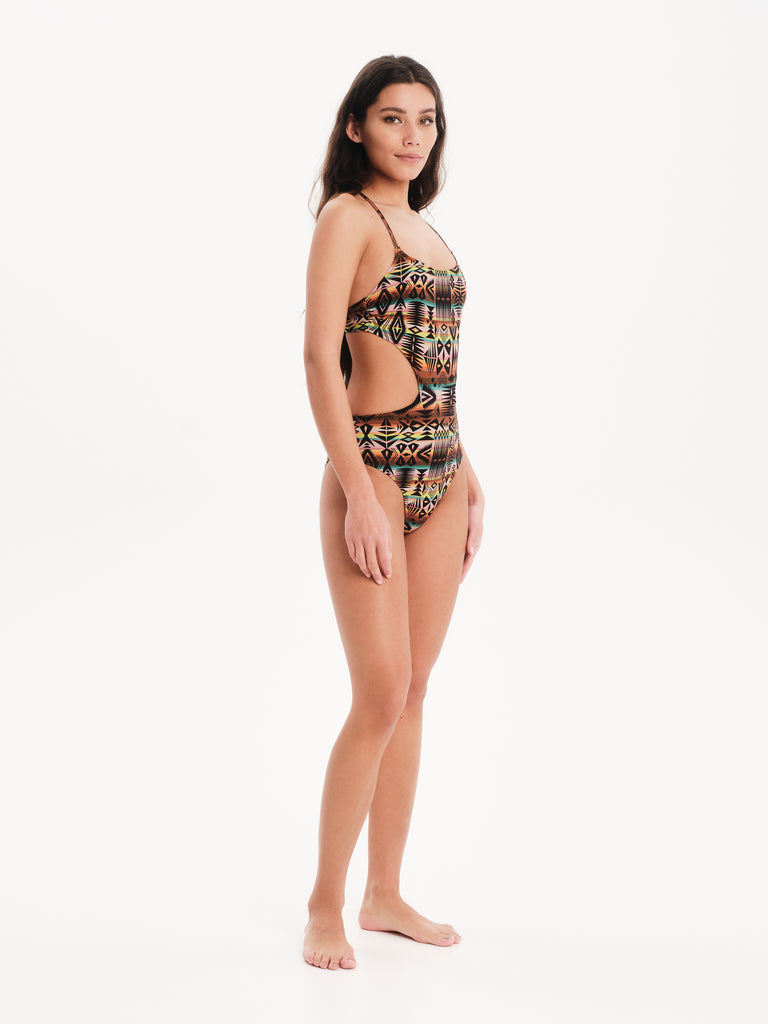Strappy Cut Out One Piece - TRIBAL