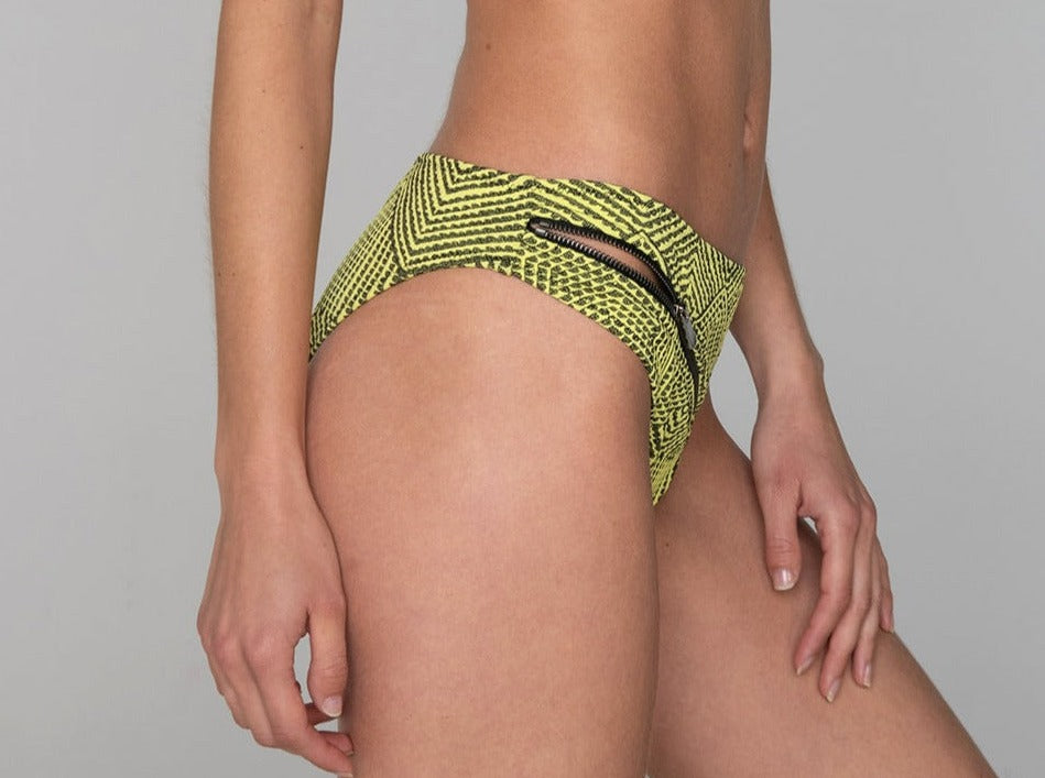 Zip One shoulder Bikini Bottom - NEON VALLEY