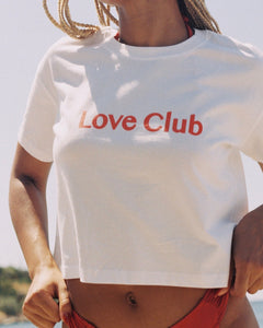 T-shirt crop top white - LOVE CLUB