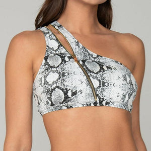 Zip One shoulder Bikini Top - SNEAKY BABY