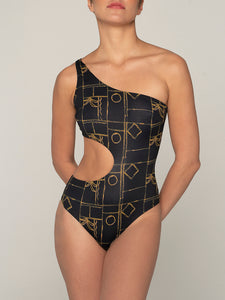 One Shoulder One Piece - CHALK ABOUT