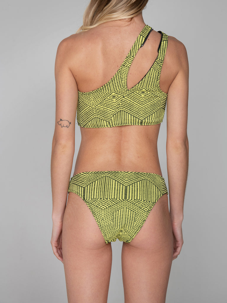 Zip One shoulder Bikini - NEON VALLEY